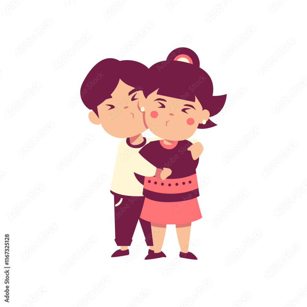 Playful Cartoon Couple Illustration, Design Inspiration, Object, Template, Character