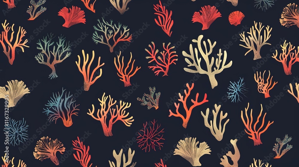 Obraz premium coral seamless pattern wallpaper