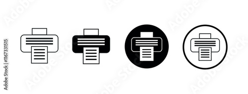 Printer icon set, printer transparent png and vector illustration.