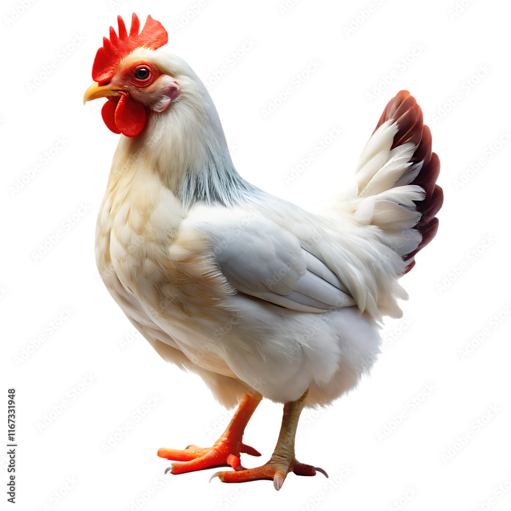 Fototapeta premium White chicken isolated on white background. PNG 