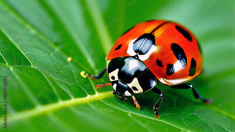 Fototapeta premium Ladybug on the leaf
