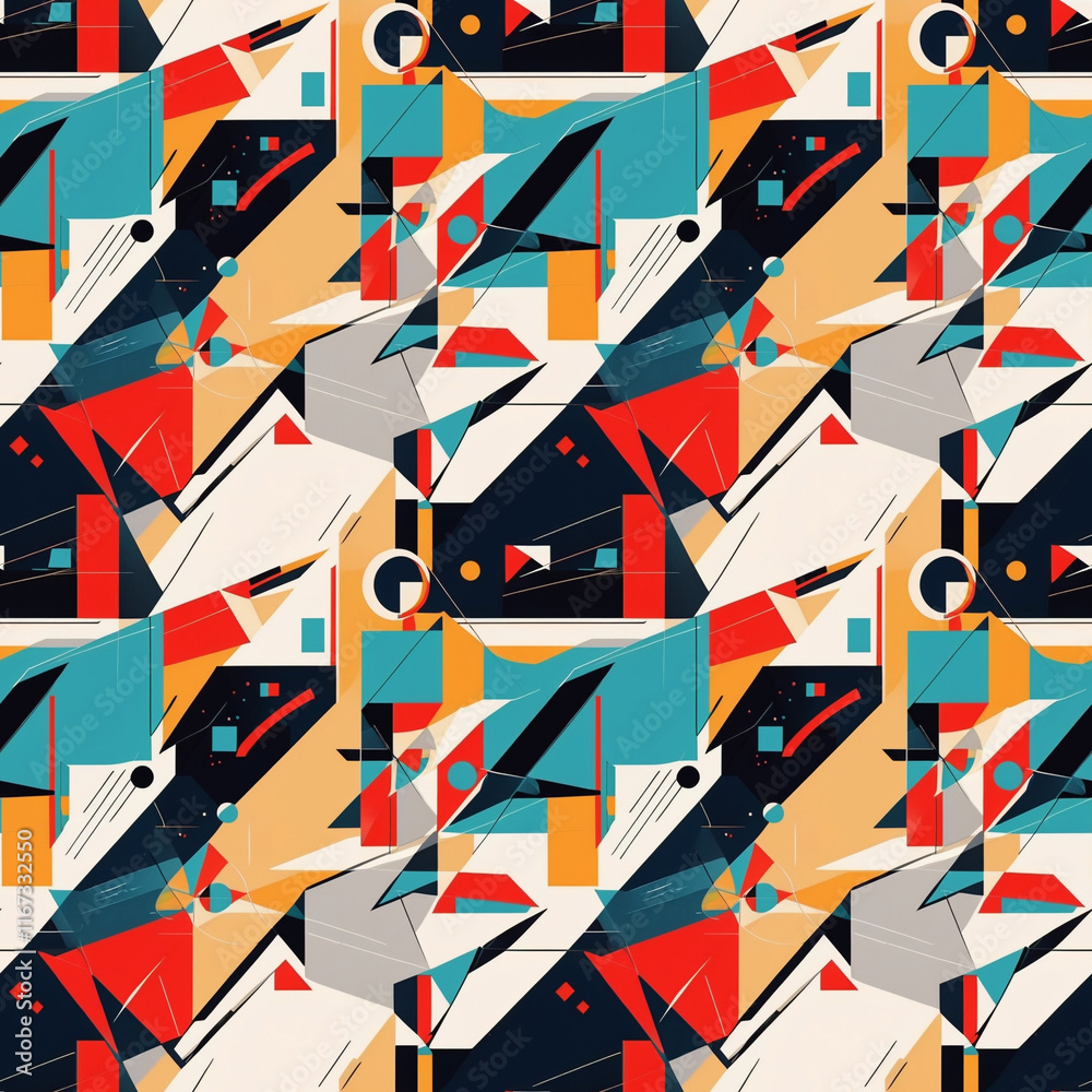Fototapeta premium Geometric Abstract Seamless Pattern
