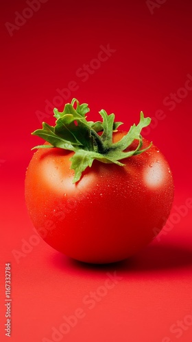 tomato in red background