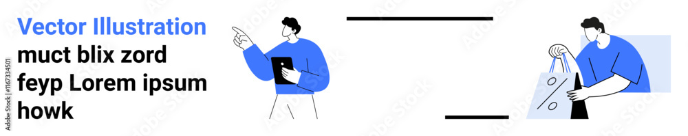 Employee holding clipboard directing or pointing and another worker opening a package with a smile. Ideal for teamwork, office tasks, efficiency, logistics, workflow, business instructions, training Employee holding clipboard directing or pointing and another worker opening a package with a smile. Ideal for teamwork, office tasks, efficiency, logistics, workflow, business instructions, training