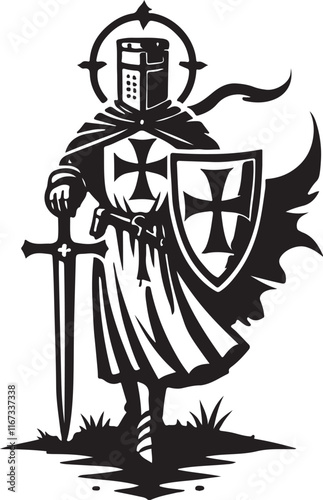 Knight Templar Vector Illustration