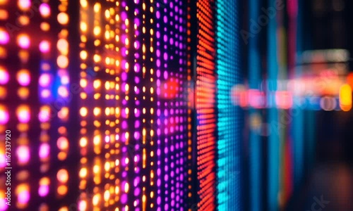 Wallpaper Mural Abstract Colorful LED Light Display, Blurry Bokeh Effect Torontodigital.ca