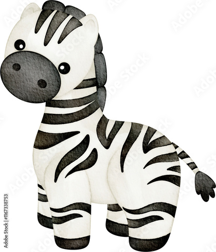 watercolor cute zebra photo