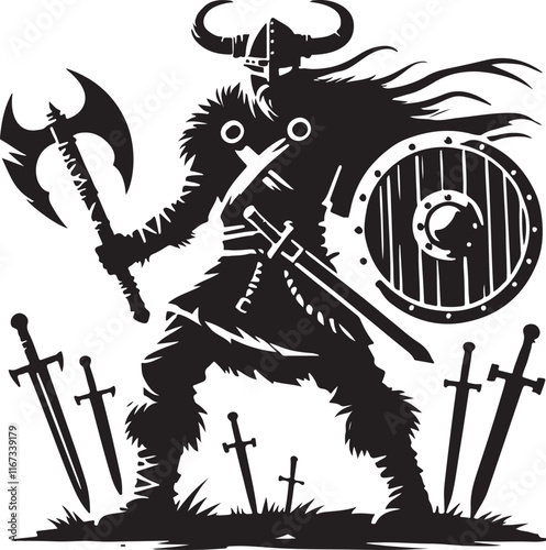 Viking Raider Vector Illustration