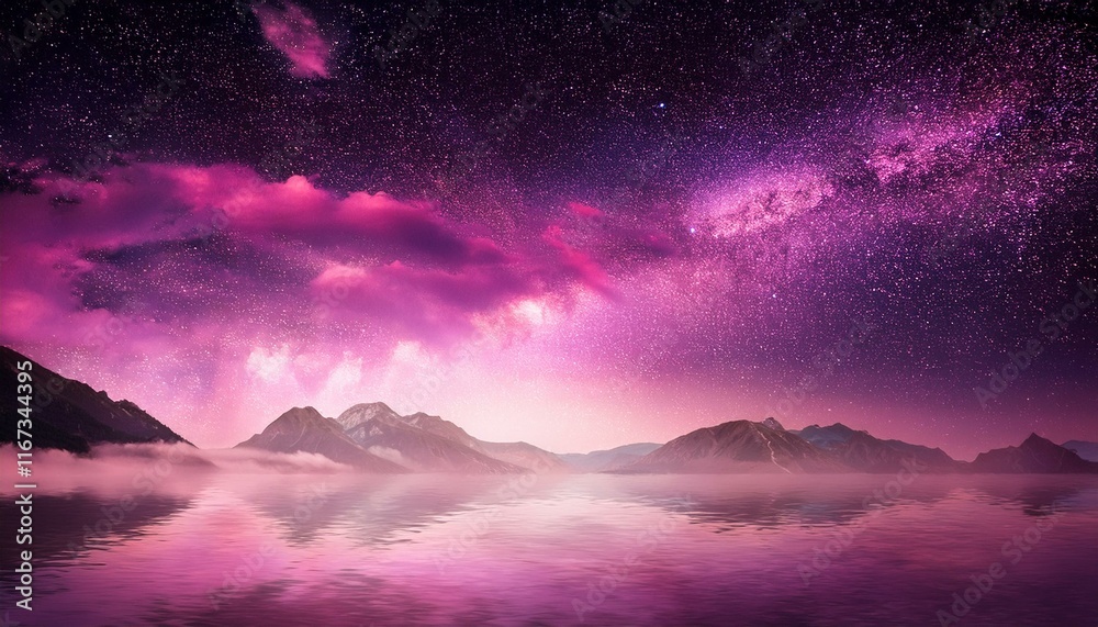 Fototapeta premium pink galaxy background generative ai