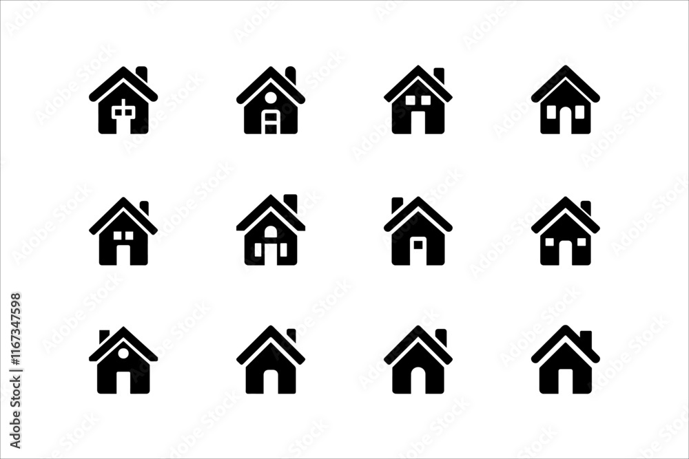 Obraz premium Home solid icons