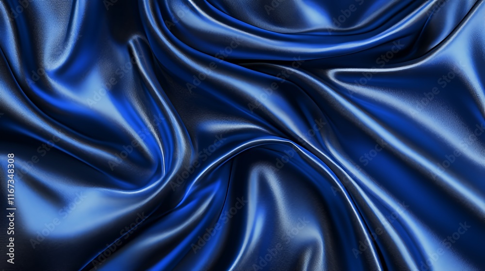 Obraz premium Deep Blue Satin Draped Luxuriously Soft Fabric