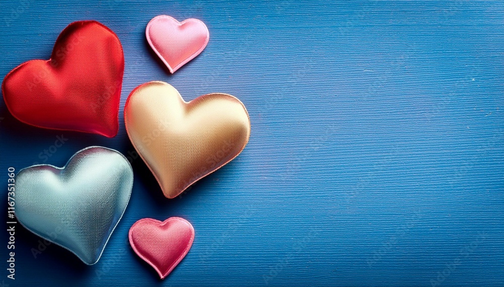 Fototapeta premium beautiful colored hearts with copy space