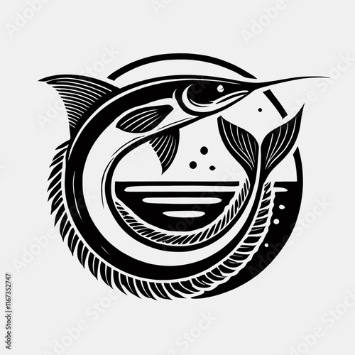 Remora Vector Icon - Black and White Design