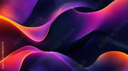 Abstract Purple Orange Gradient Wave Pattern Design
