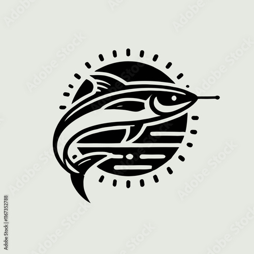 Remora Vector Icon - Black and White Design