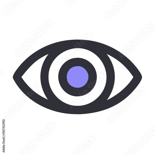 Eye icon in minimalistic design on white background