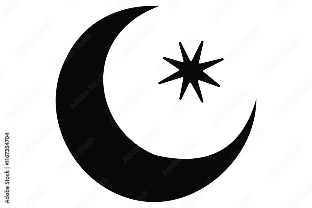 Moon crescent icon. Moon icon. Moon silhouette vector illustration
Moon crescent icon. Moon icon. Moon silhouette vector illustration