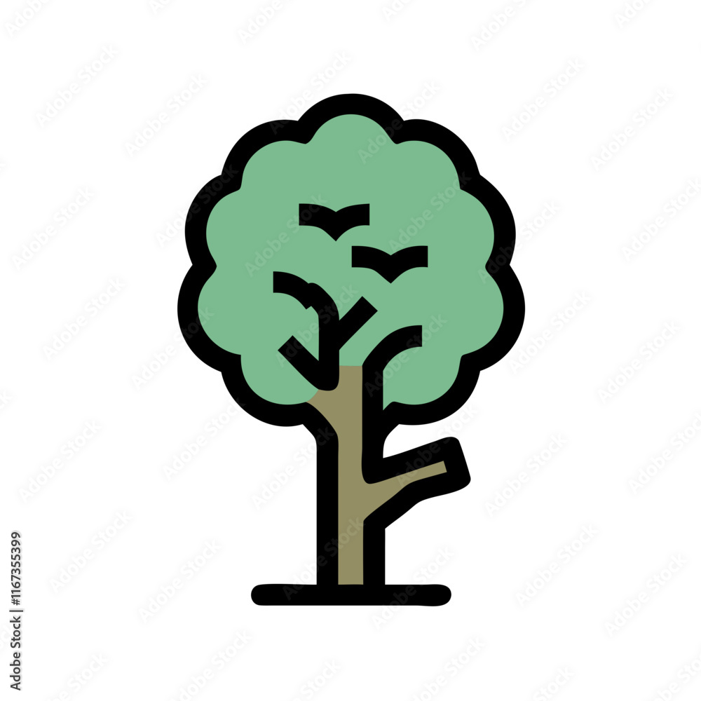 Tree icon with green foliage and a brown trunk Tree icon with green foliage and a brown trunk