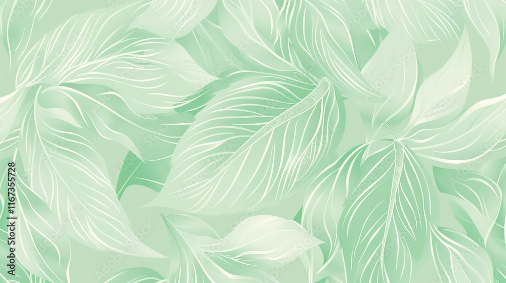 Fototapeta premium mint green seamless pattern wallpaper