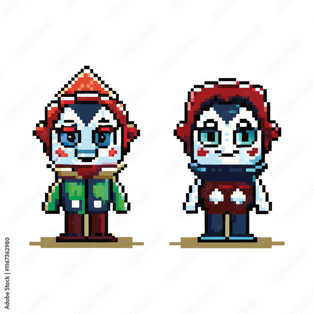 unique pixel art gaming character avatar icon vector art design 