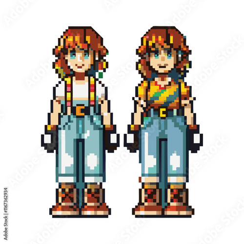 unique pixel art gaming character avatar icon vector art design 
