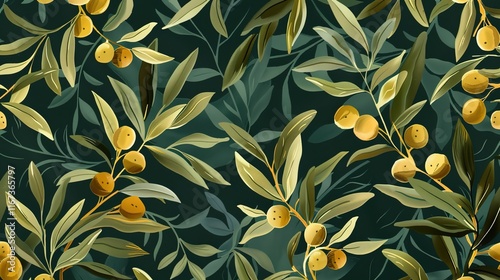 olive seamless pattern wallpaper