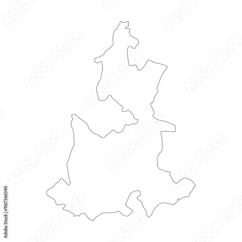 Puebla state blank outline map