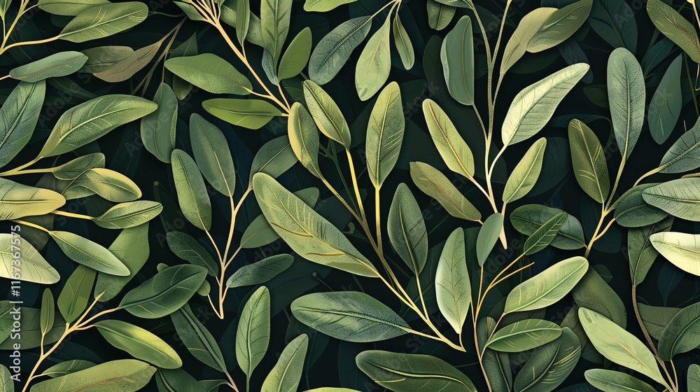 Fototapeta premium olive seamless pattern wallpaper