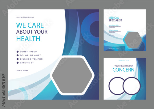 Medical Social Media Post Template, Healthcare Social Media Banner Template, Medical and healthcare social media post template. health doctor social media post banner. Medical Health banner.