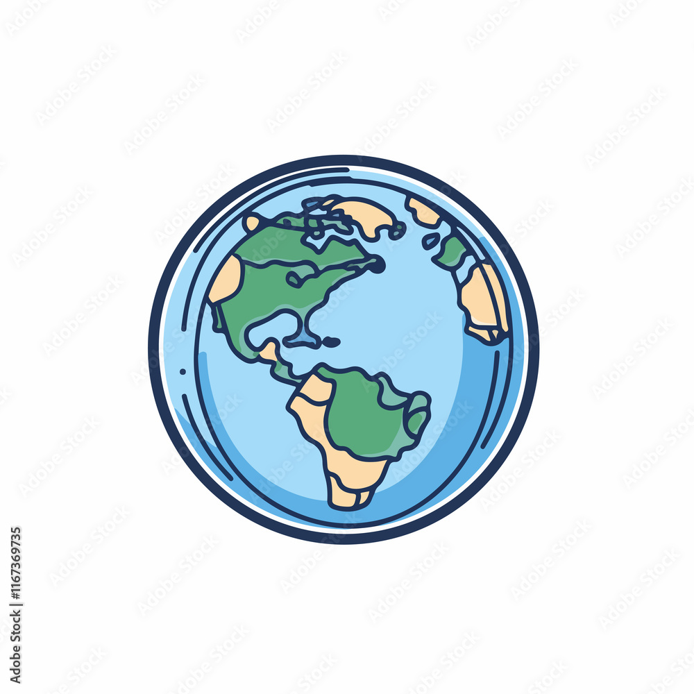 Geography Line Style Icon Vector for World Planet Earth depicting Global Map Navigation Concept Geography Line Style Icon Vector for World Planet Earth depicting Global Map Navigation Concept