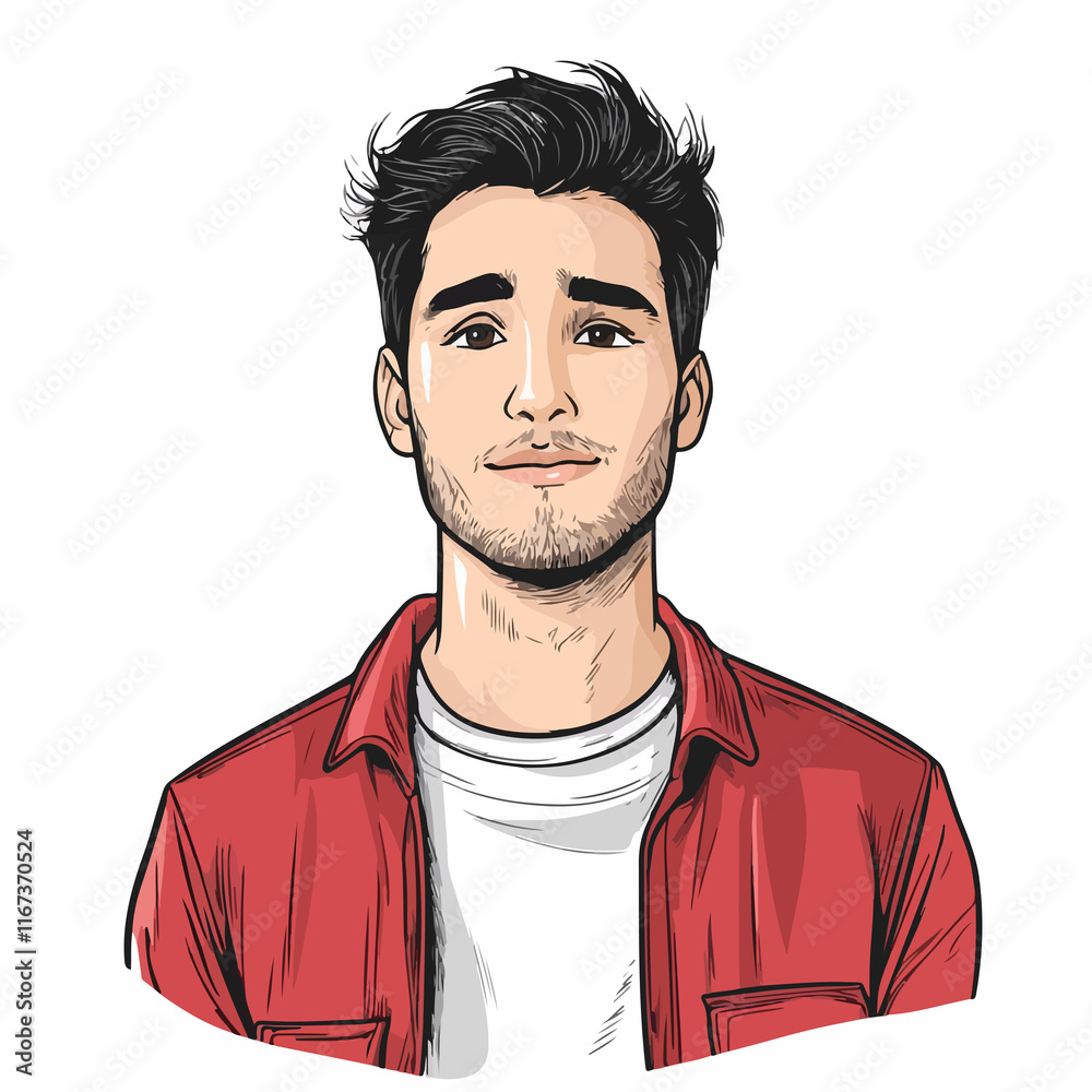 Playful young man cartoon avatar vector illustration for creative usage Playful young man cartoon avatar vector illustration for creative usage
