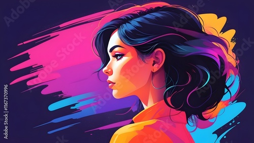 Model with cybernetic enhancements in cyberpunk style
