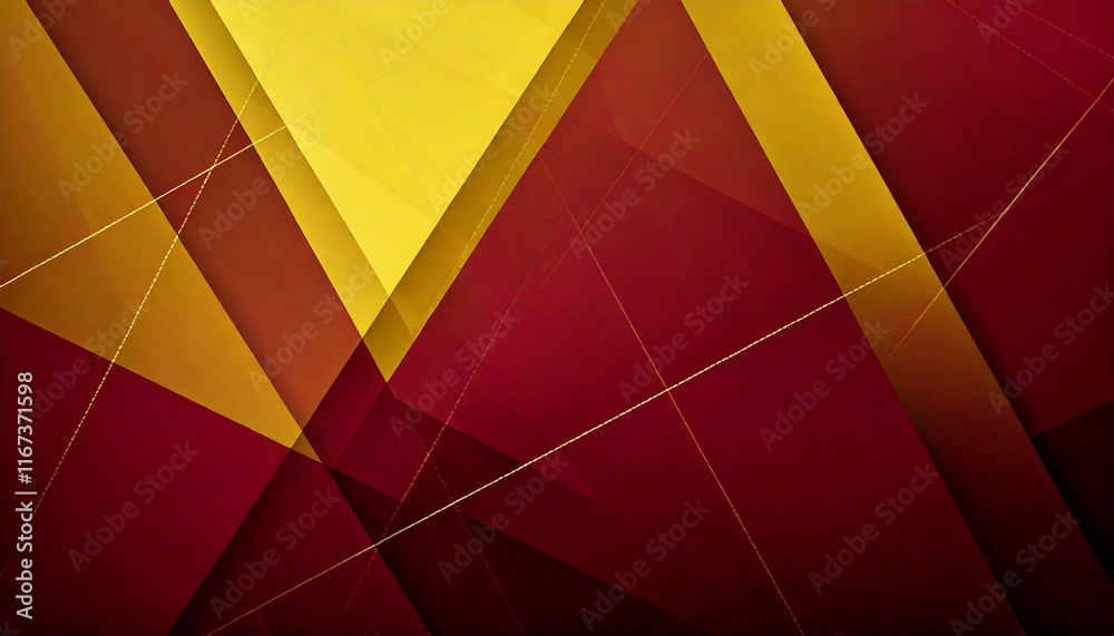 Fototapeta premium Geometric abstract design with overlapping triangles in gradient shades of maroon