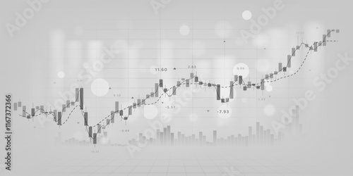 financial stock market graph share market chart pattern with moving up online trading investment strategy