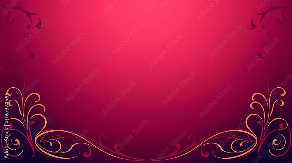 Crimson Elegance: A rich crimson background with delicate gold floral swirls creates a sophisticated and romantic backdrop for your design projects. Crimson Elegance: A rich crimson background with delicate gold floral swirls creates a sophisticated and romantic backdrop for your design projects.