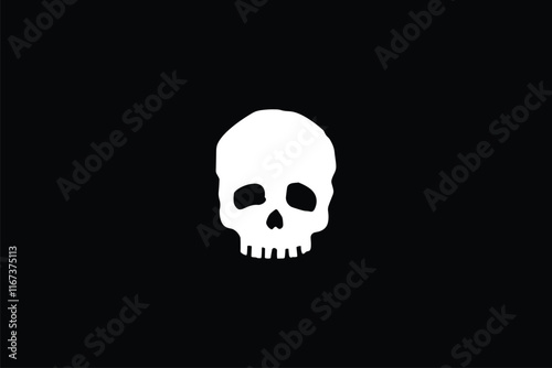 Simple skull head vector image template