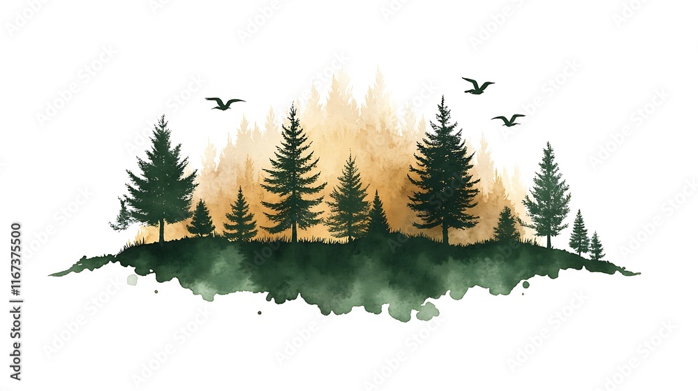 Obraz premium National park fire awareness digital art & environmental impact