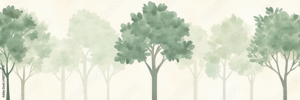Whimsical forest scene with tall trees in serene landscape for nature inspired designs