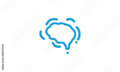 a graphic image with a wave and brain theme, on a white background. vector graphic base.