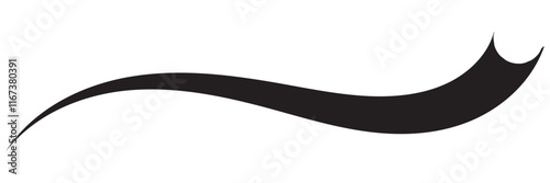 Calligraphic swoosh tail set, underline marker strockes. Sport logo typography elements. Texting letters tail for lettering or baseball club. Vector illustration