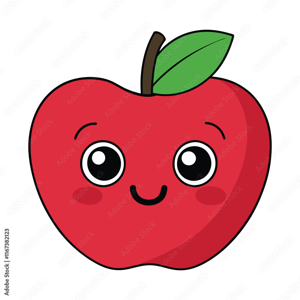 Apple smile cartoon vector illustration Apple smile cartoon vector illustration