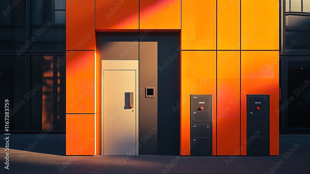 A Modern Minimalist Door with a Post Box and Lockers for an Urban Space
A Modern Minimalist Door with a Post Box and Lockers for an Urban Space