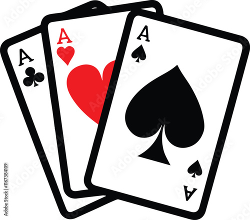 isolated playing card four ace heart diamond  icon symbol Vector, playing card Silhouette, playing card icon set,playing card logo, playing card Vector illustration, Vector Graphic, EPS 10 , clip art 