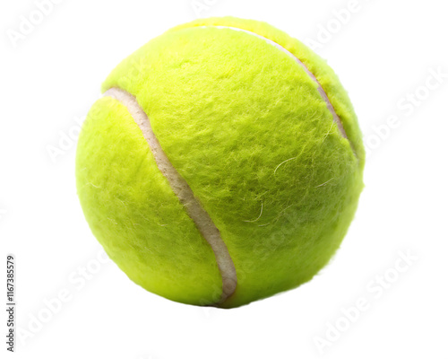 Close up of a tennis ball isolated on white background as transparent. PNG. AI GENERATED