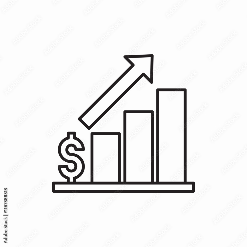 financial growth chart money icon vector sign
financial growth chart money icon vector sign