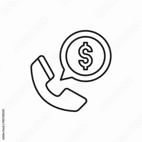 money phone call finance icon vector sign
