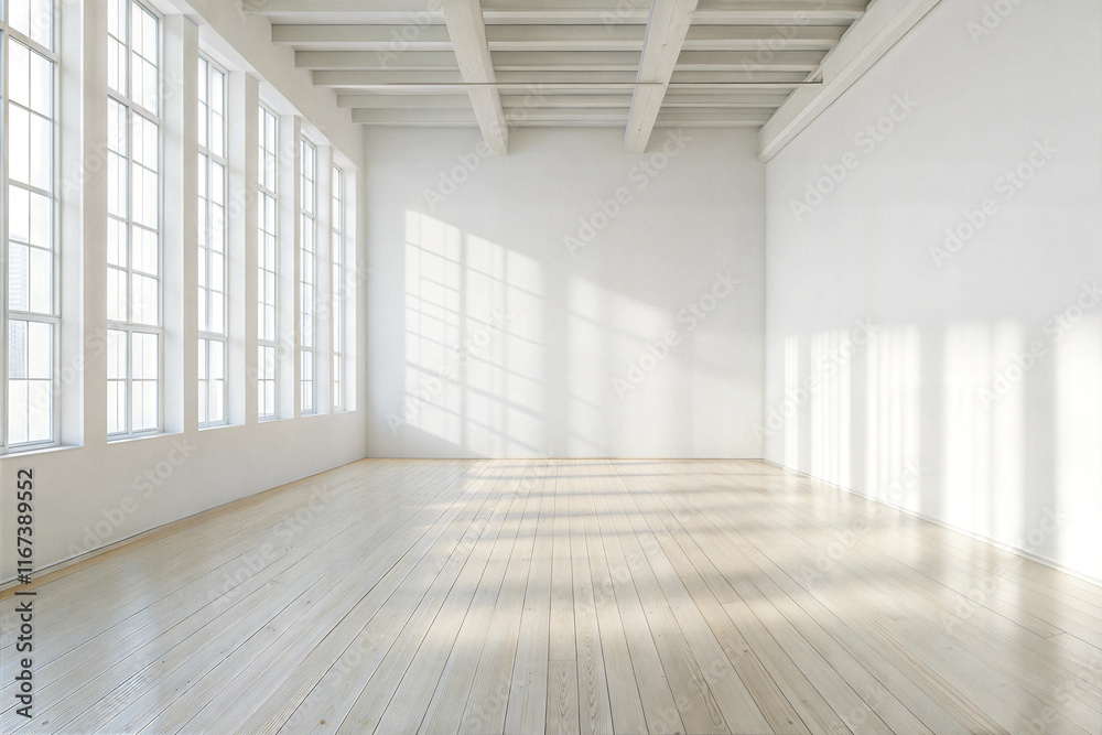 custom made wallpaper toronto digitalEmpty Room with White Walls, Hardwood Floors, and Large Windows for Customization