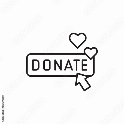 donate button online payment icon vector sign
