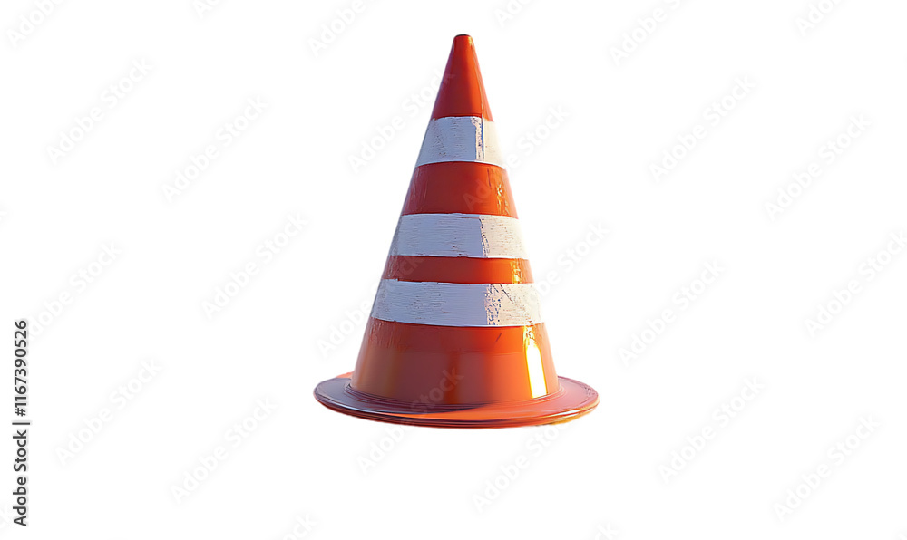 A traffic cone with orange and white stripes, used for road safety and direction. A traffic cone with orange and white stripes, used for road safety and direction.