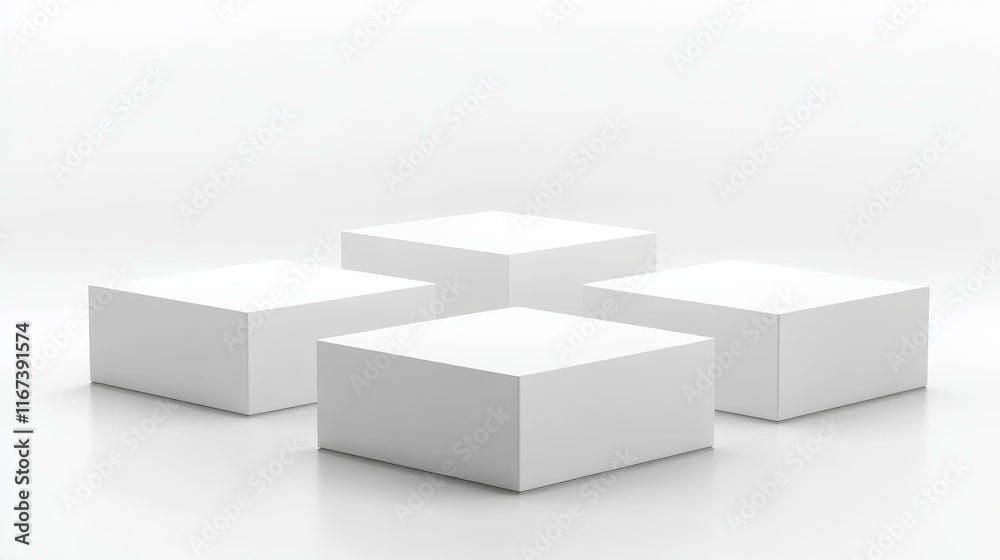 Fototapeta premium Modern Minimalist White Cube Display Platform